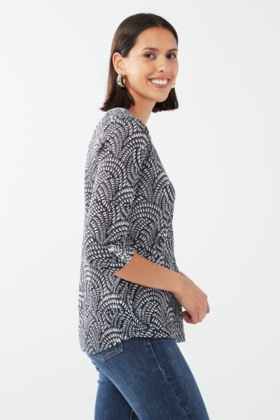 FDJ HENLEY LEAF WAVE PRINTED TOP
