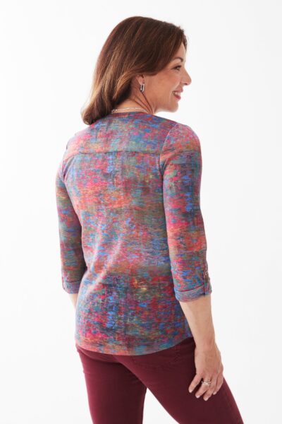 FDJ AUTUMN REFLECTION PRINTED HENLEY TOP