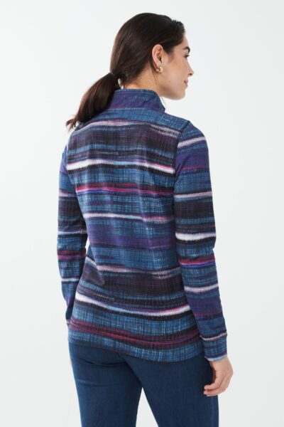 FDJ SEDIMENT STRIPE ZIP PULLOVER
