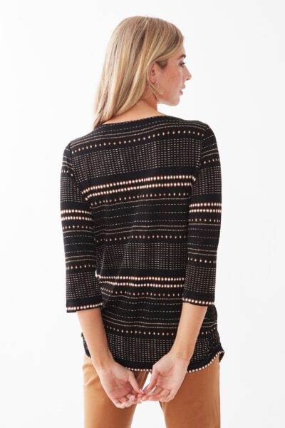 FDJ CREPE JERSEY BLACK PRINTED TOP