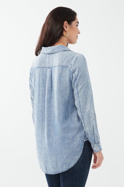 FDJ DRIFTWOOD WASH POPOVER BLOUSE