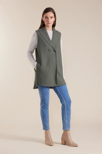 SIROCCO LONGLINE BOILED WOOL VEST