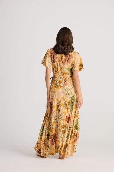 HOLIDAY MAJESTY PALM WRAP DRESS