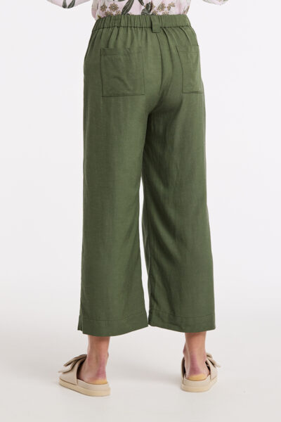SIROCCO OLIVE 3/4 PLEATED PANT