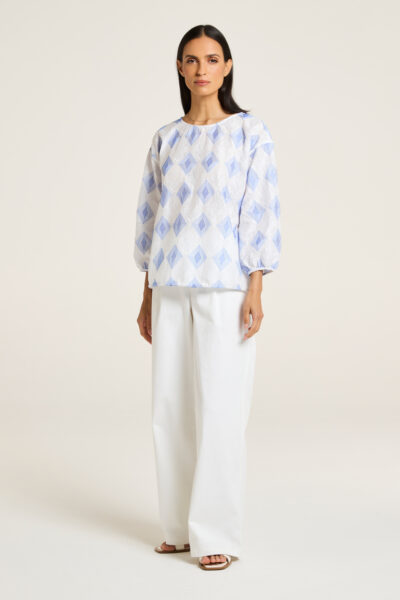 YARRA TRAIL DIAMOND EMBROIDERY FAYE TOP