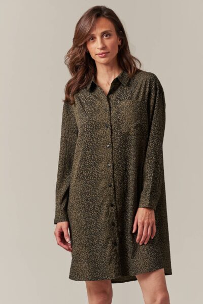 DEELUXE KHAKI BUTTON DRESS