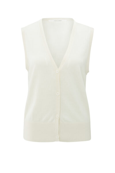 YAYA OFF WHITE KNITTED GILET
