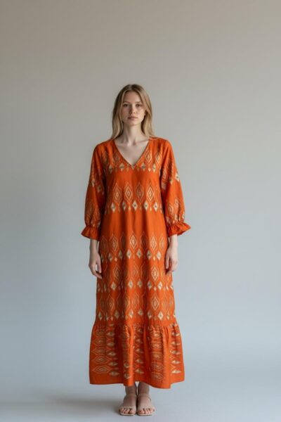 SMASHED LEMON BRIQUE SAND DRESS