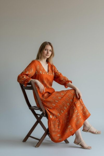 SMASHED LEMON BRIQUE SAND DRESS