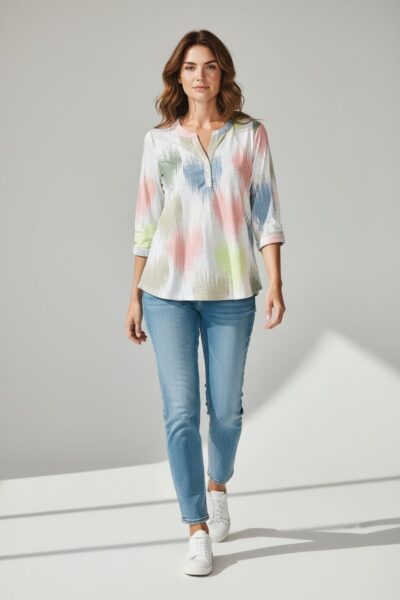 FDJ HEART IKAT BLOUSE