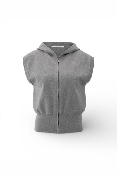 YAYA SLEEVELESS KNITTED HOODY