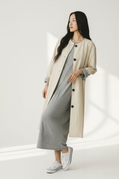 YAYA CREME NYLON JACKET