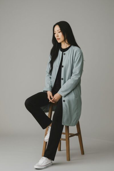 YAYA BLUE NYLON JACKET