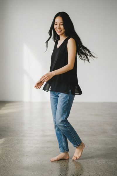 GORDON SMITH HEM CAMI - BLACK