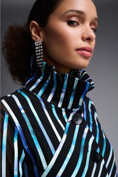 JOSEPH RIBKOFF BLUE-WHITE STRIPE JACKET