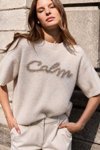 YAYA SHORT SLEEVE SWEATER WITH ARTWORK