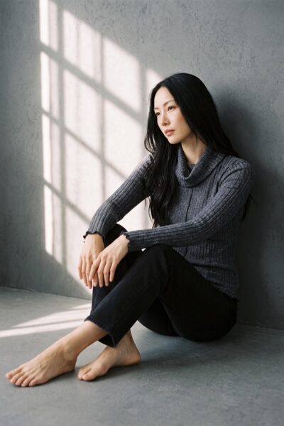 FDJ LONG SLEEVE COWL NECK TOP - GROVE MARL